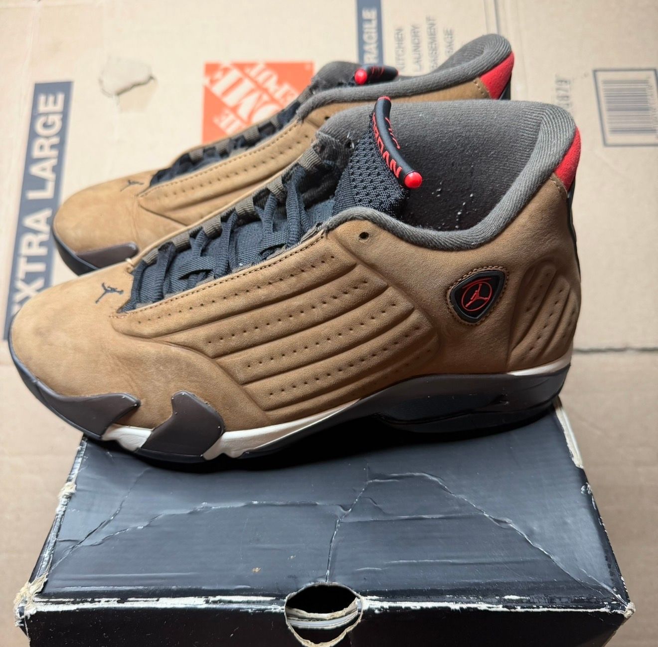 WORN JORDAN 14 "WINTERIZED BROWN" - Used/Worn