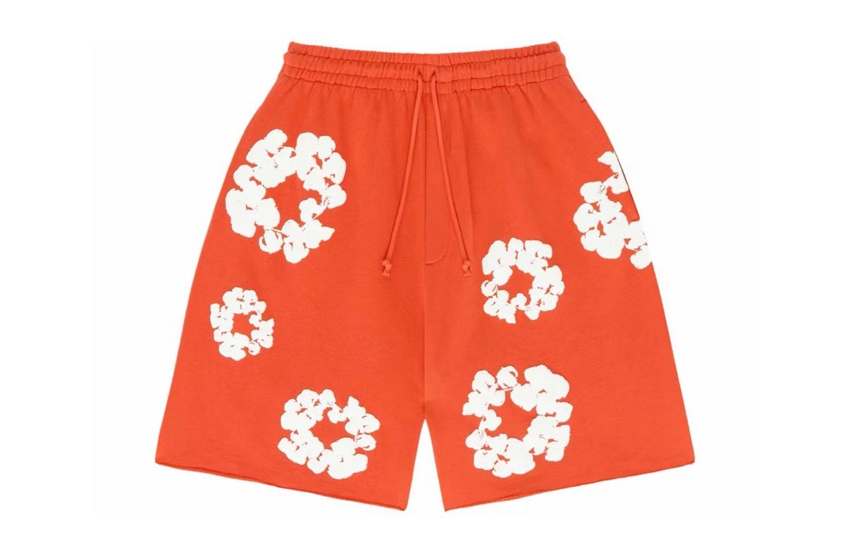 Denim Tears The Cotton Wreath Shorts ORANGE