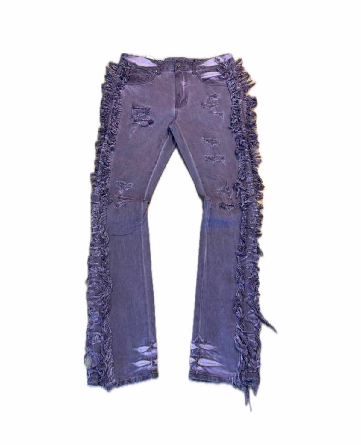 Smoke Rise frayed stacked Jeans