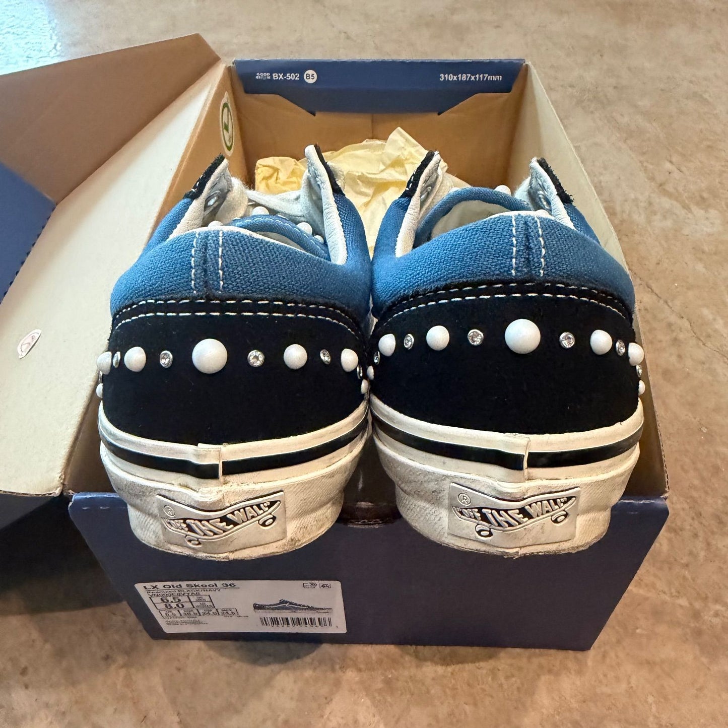 WORN Vans LX Old Skool 36 Pearlized Pack Black Navy - Used/Worn
