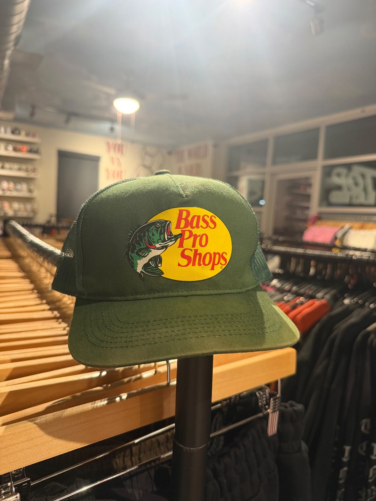 Green Bass Pro Shops Mesh Trucker Cap