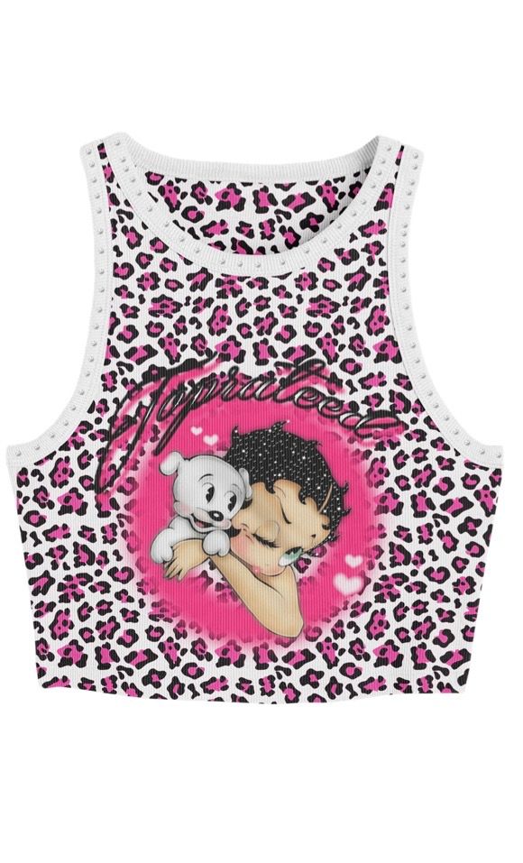 TR CHEETAH WHITE CROPTOP