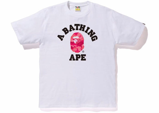 BAPE Pink Camo Tee White