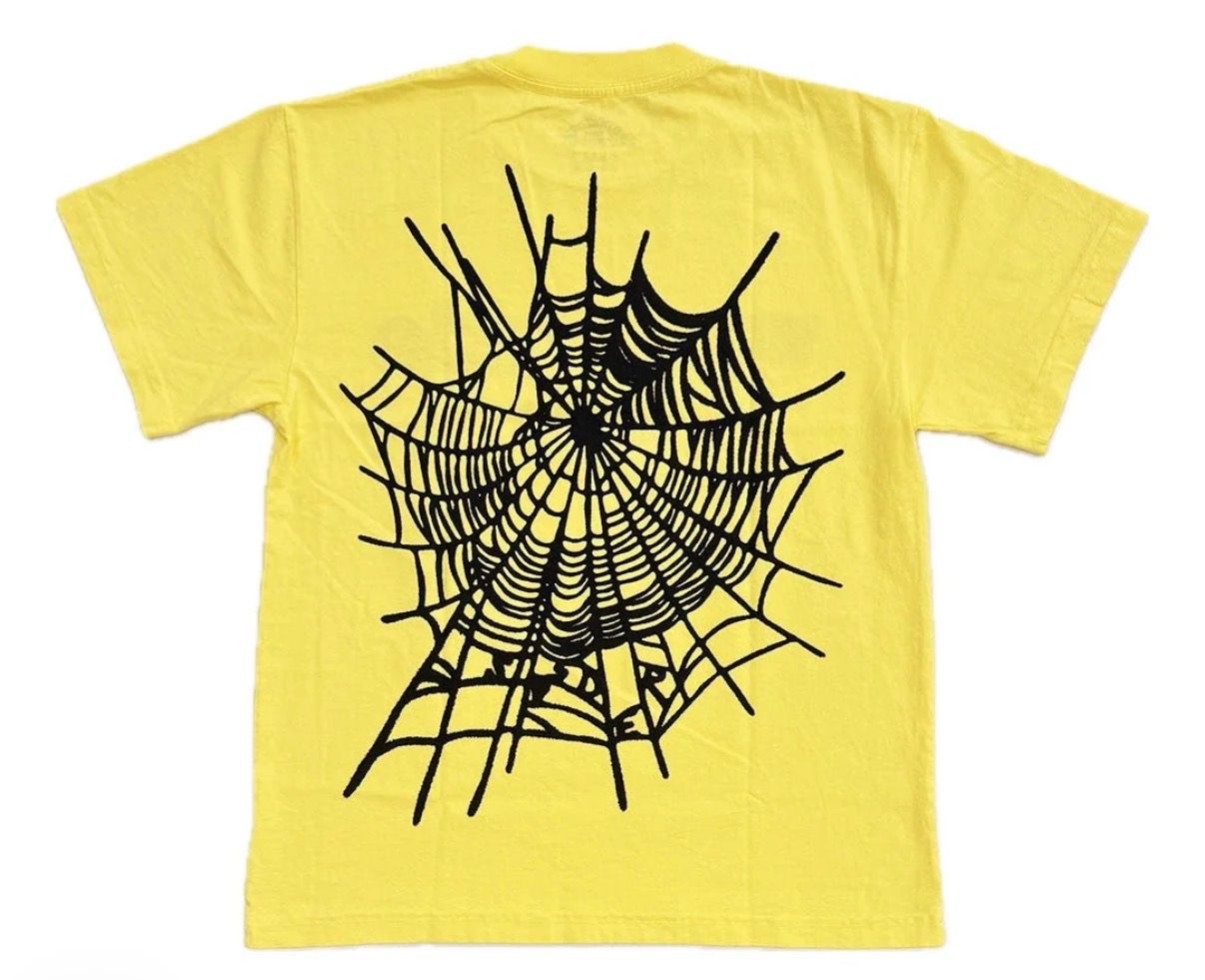 Sp5der Worldwide Web Yellow Tee